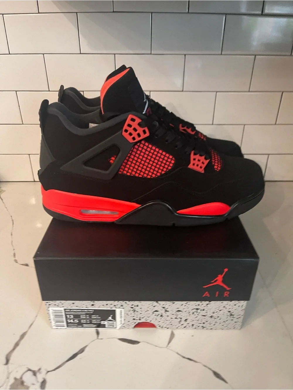 Men’s Retro 4 Red Thunder Size 13.
